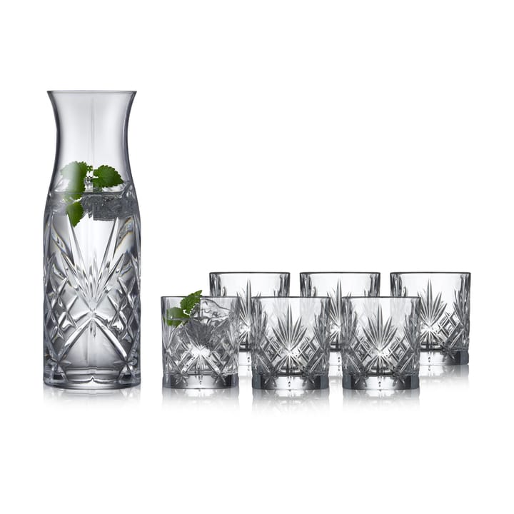 Melodia karaf en waterglazen 7-delig - Kristal - Lyngby Glas