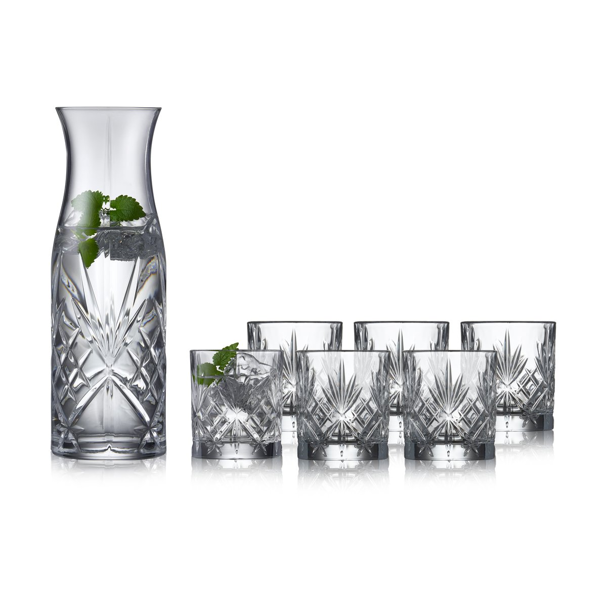 Lyngby Glas Melodia karaf en waterglazen 7-delig Kristal