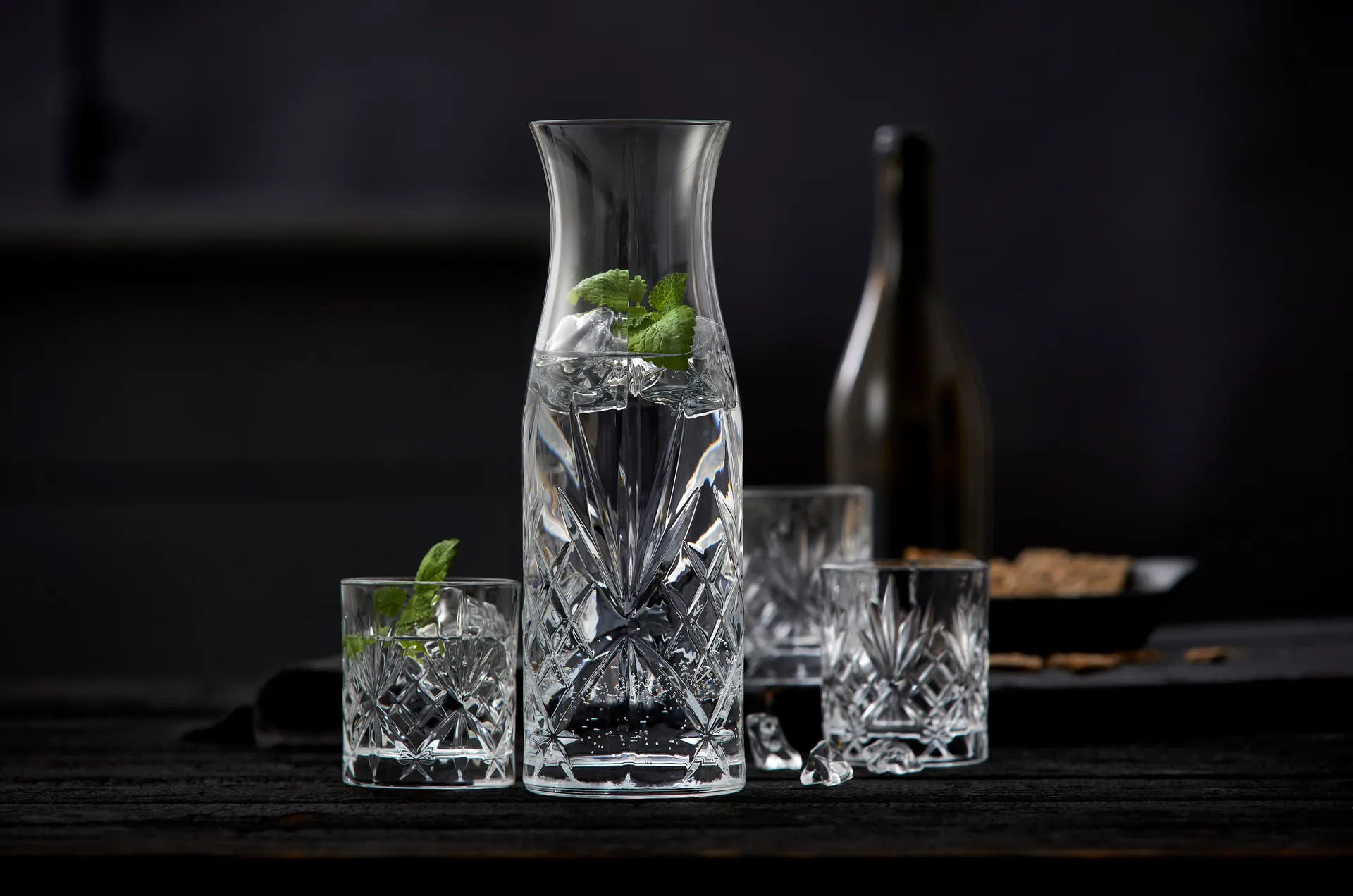 Melodia karaf en waterglazen 7-delig, Kristal Lyngby Glas