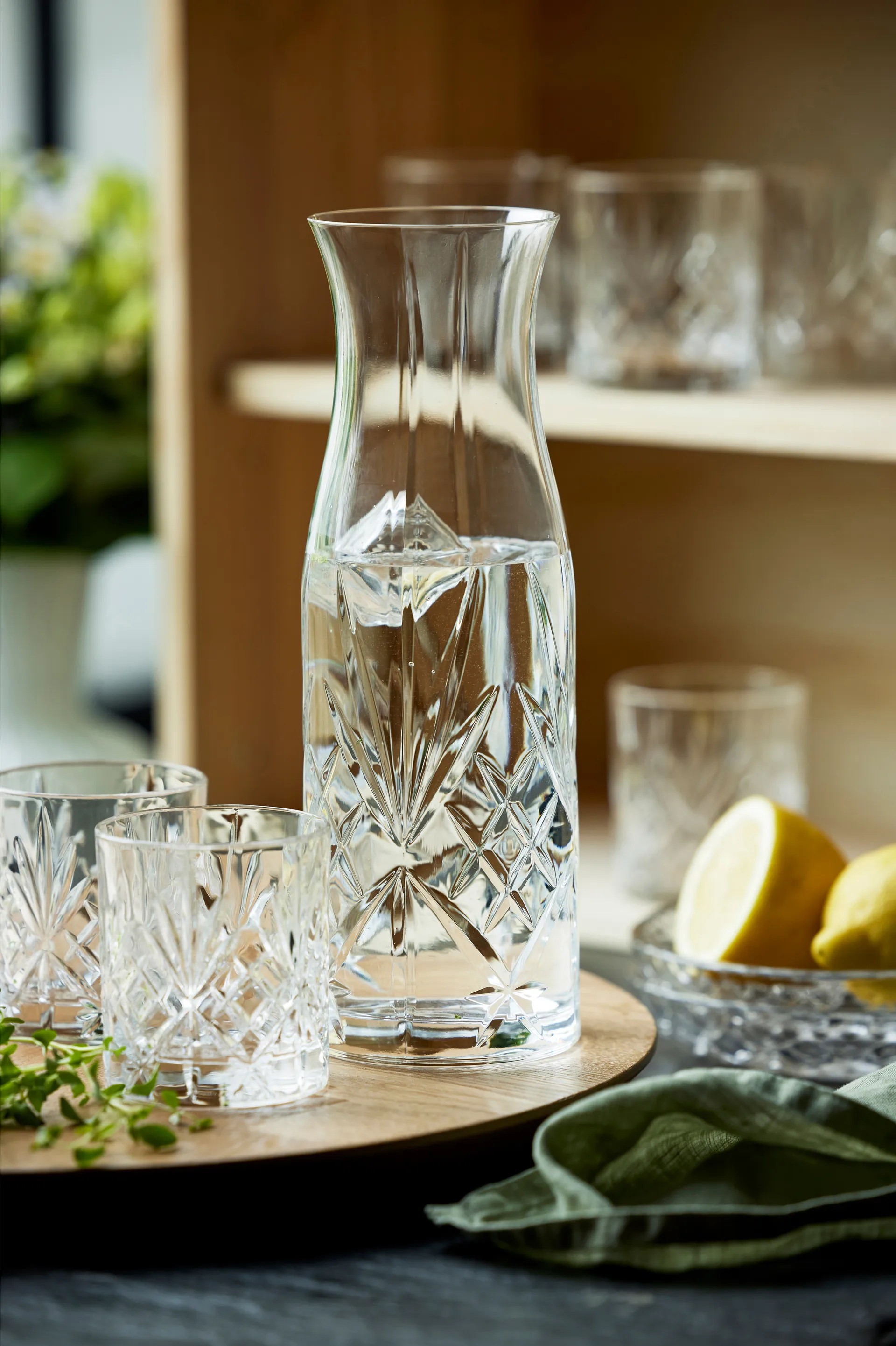 Melodia karaf en waterglazen 7-delig, Kristal Lyngby Glas