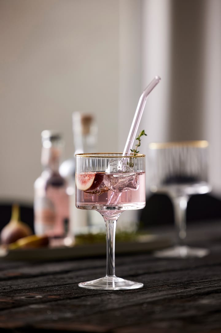 Palermo Gold gin & tonicglas 32 cl 4-pack, Transparant-goud Lyngby Glas