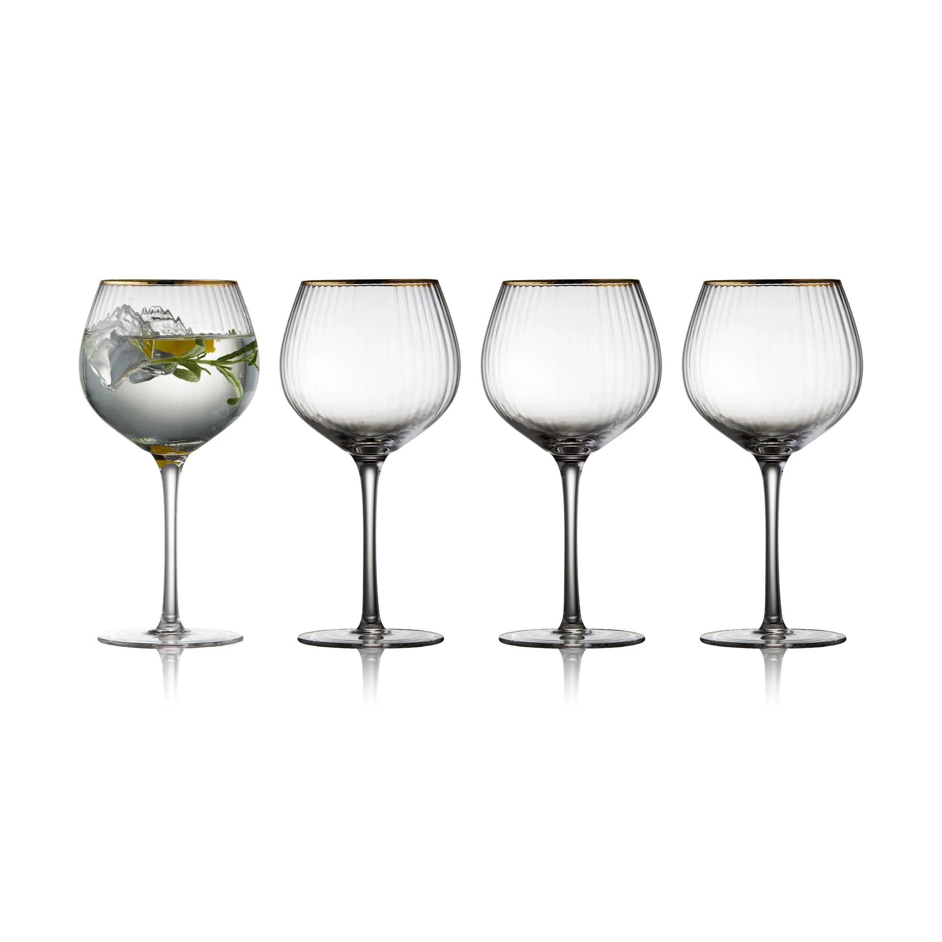 Palermo Gold gin & tonicglas 65 cl 4-pack, Transparant-goud Lyngby Glas