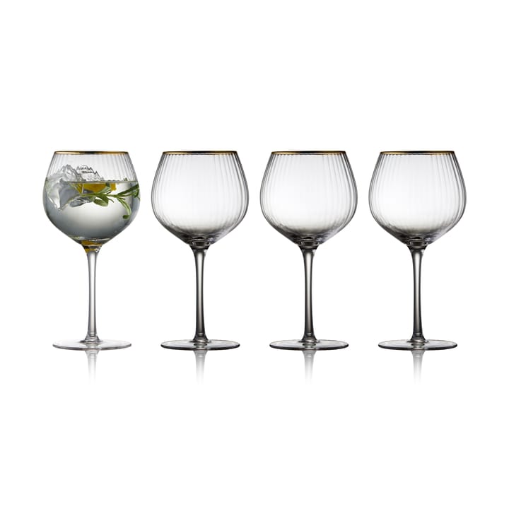 Palermo Gold gin & tonicglas 65 cl 4-pack - Transparant-goud - Lyngby Glas