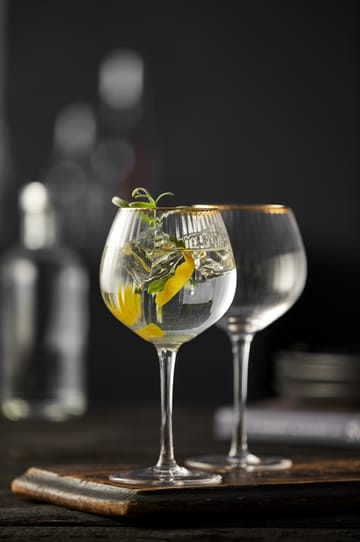 Palermo Gold gin & tonicglas 65 cl 4-pack - Transparant-goud - Lyngby Glas