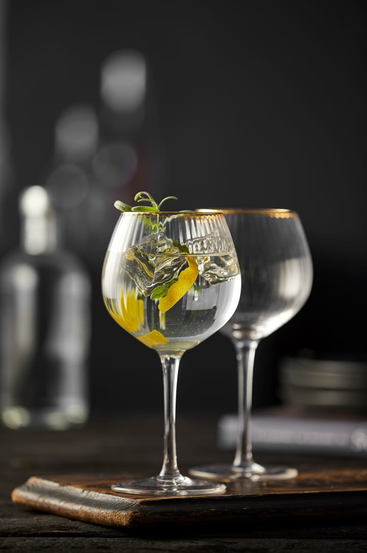 Palermo Gold gin & tonicglas 65 cl 4-pack, Transparant-goud Lyngby Glas