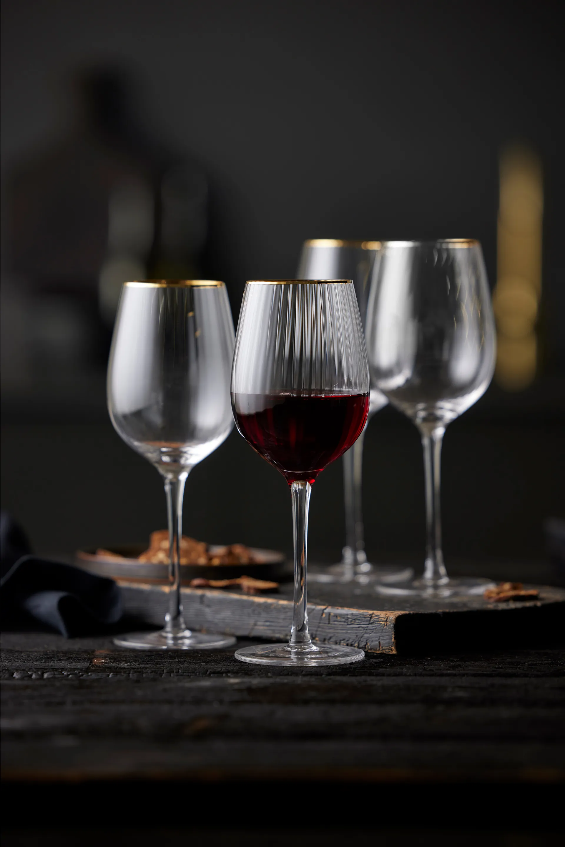 Palermo Gold rodewijnglas 40 cl 4-pack, Transparant-goud Lyngby Glas