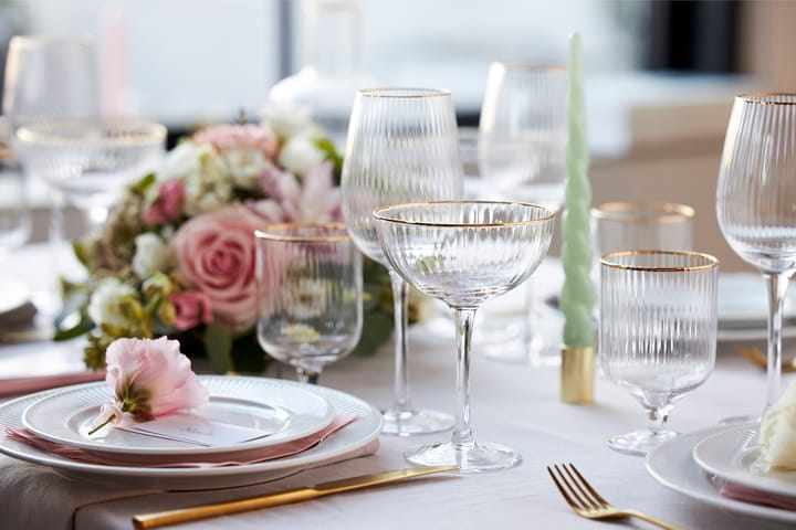 Palermo Gold rodewijnglas 40 cl 4-pack, Transparant-goud Lyngby Glas