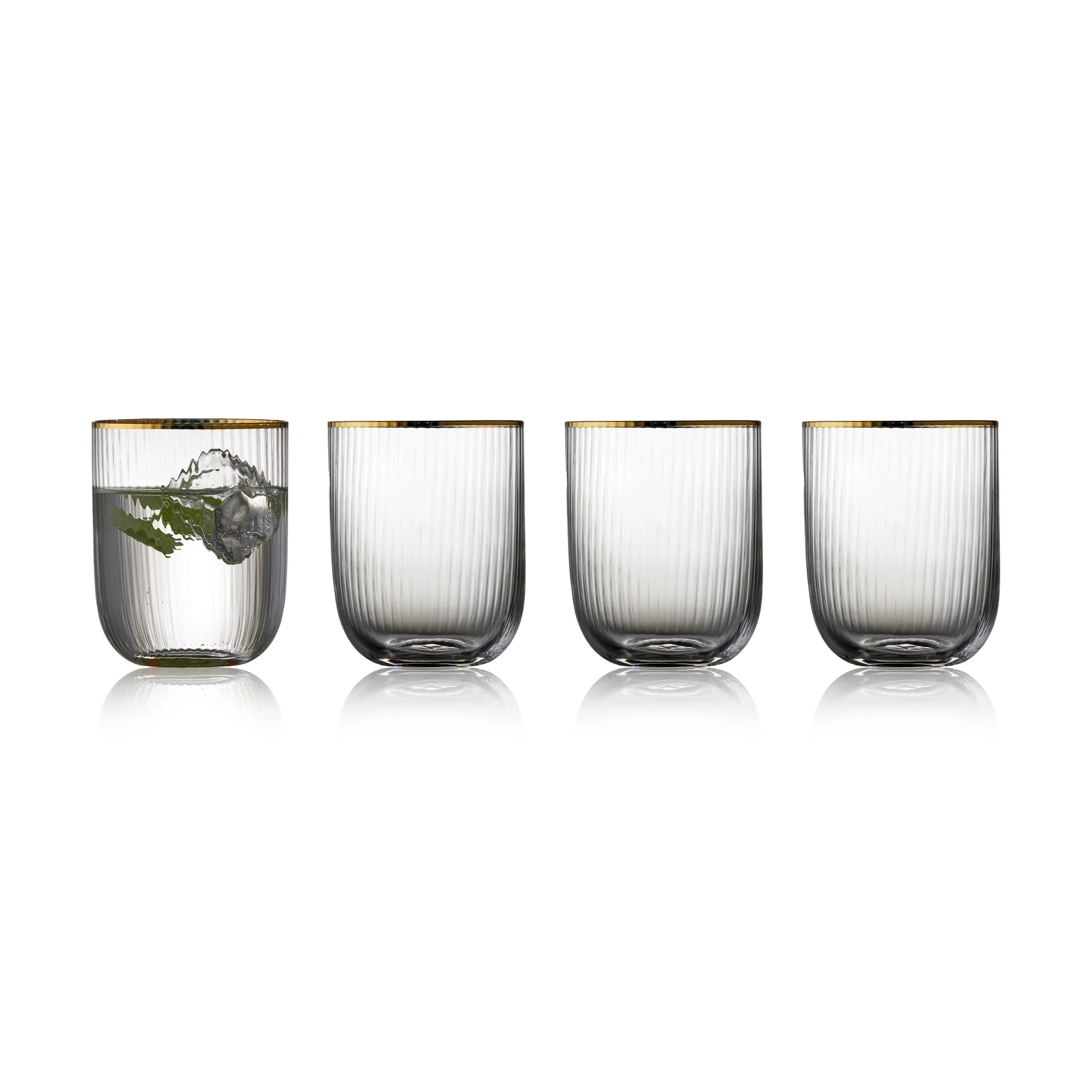 Palermo Gold tumblerglas 35 cl 4-pack, Transparant-goud Lyngby Glas
