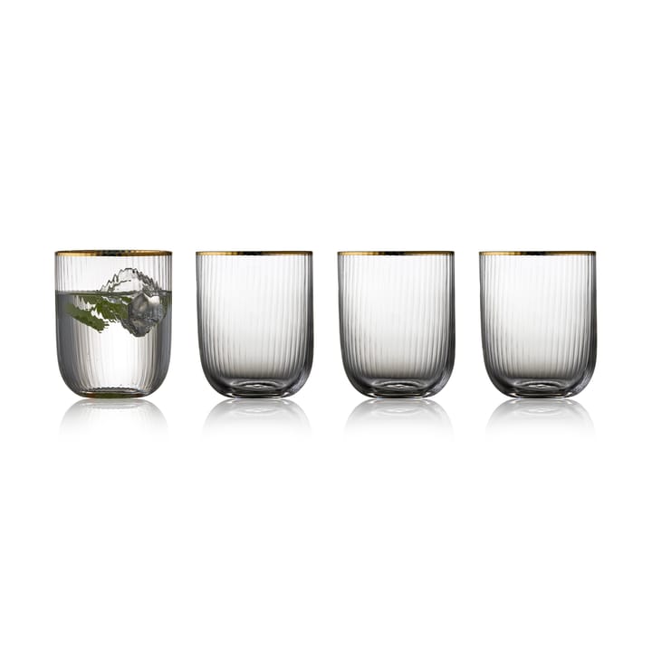 Palermo Gold tumblerglas 35 cl 4-pack - Transparant-goud - Lyngby Glas