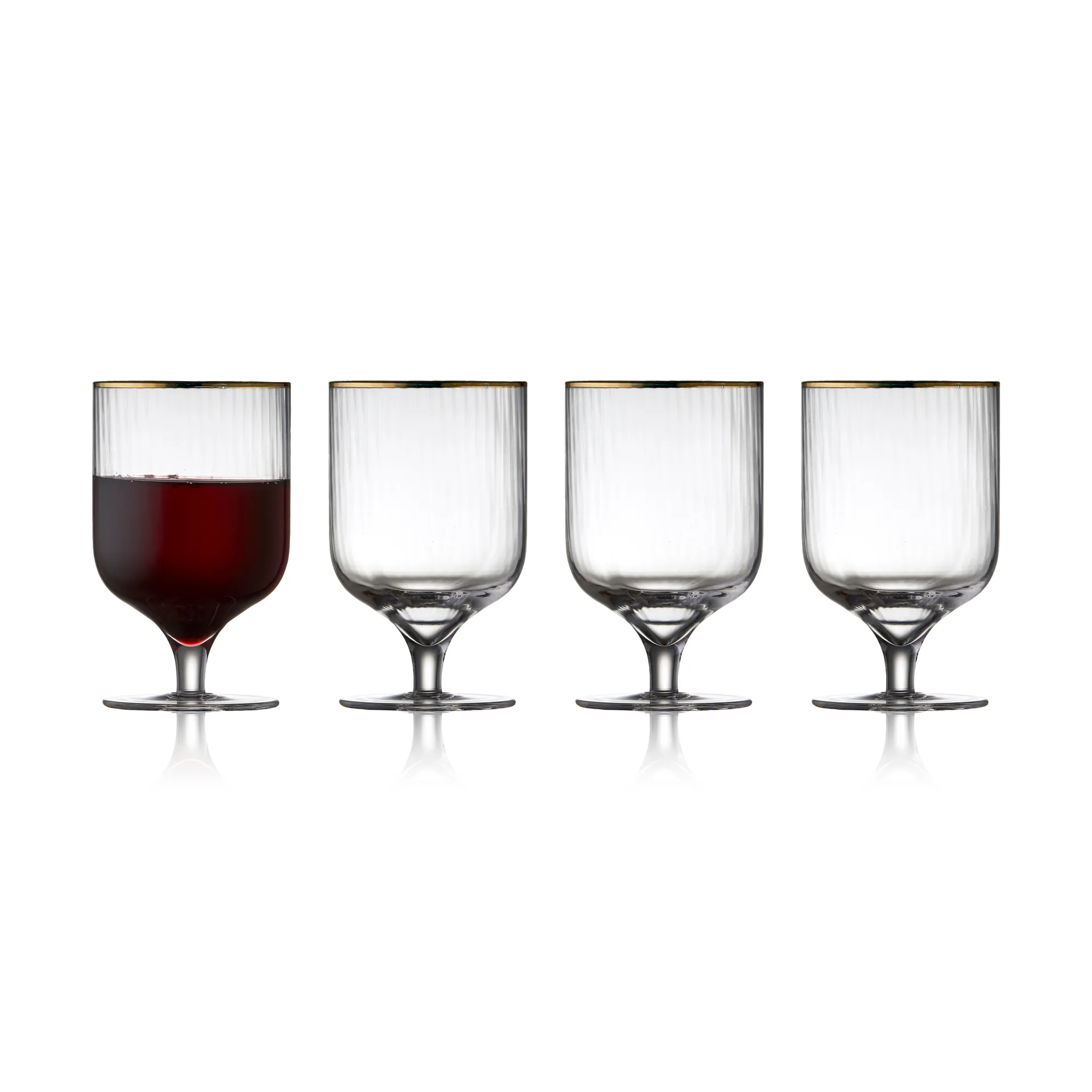 Palermo Gold wijnglas 30 cl 4-pack, Transparant-goud Lyngby Glas