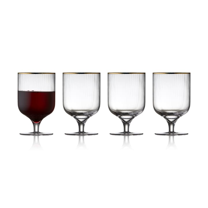 Palermo Gold wijnglas 30 cl 4-pack - Transparant-goud - Lyngby Glas