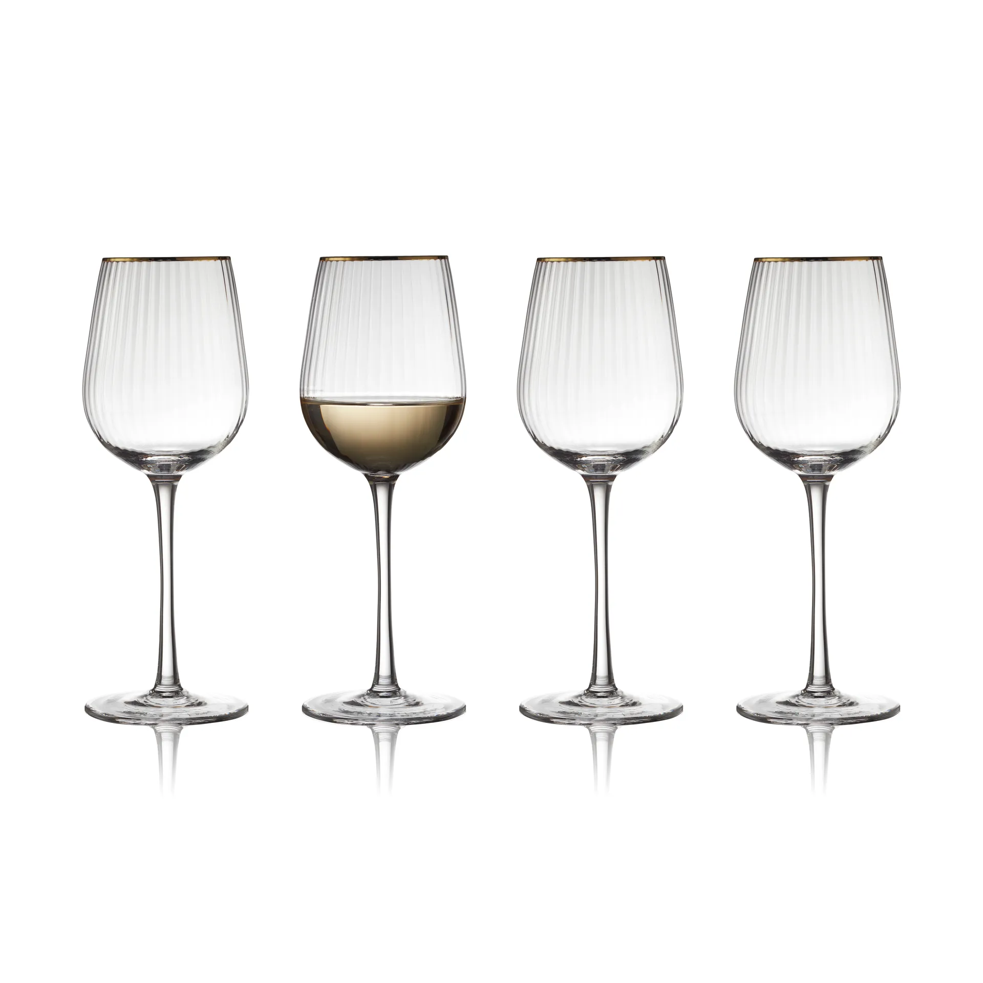Palermo Gold wittewijnglas 30 cl 4-pack, Transparant-goud Lyngby Glas