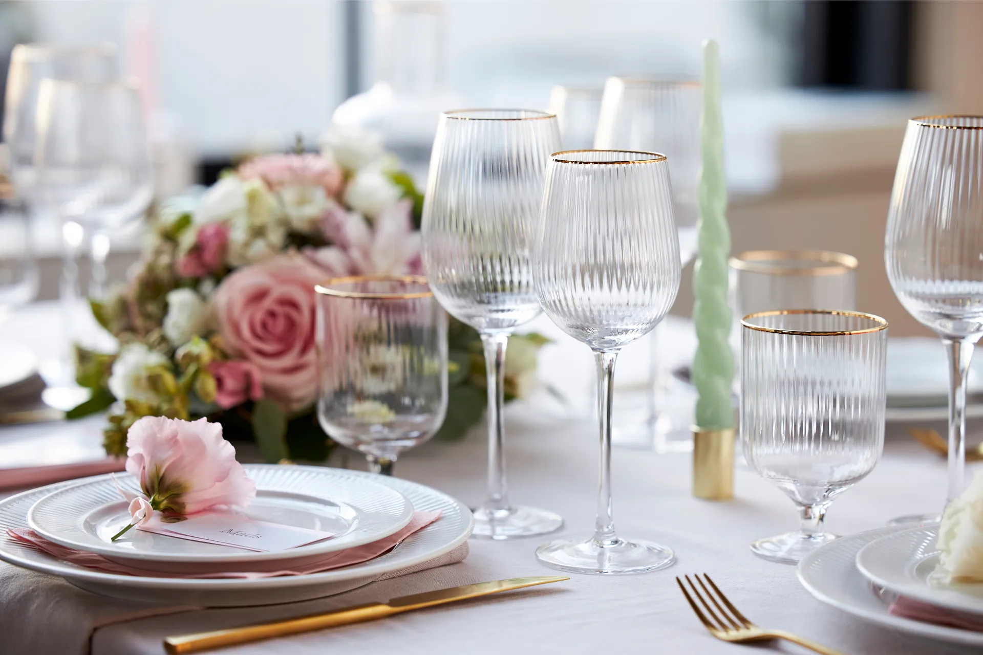 Palermo Gold wittewijnglas 30 cl 4-pack, Transparant-goud Lyngby Glas