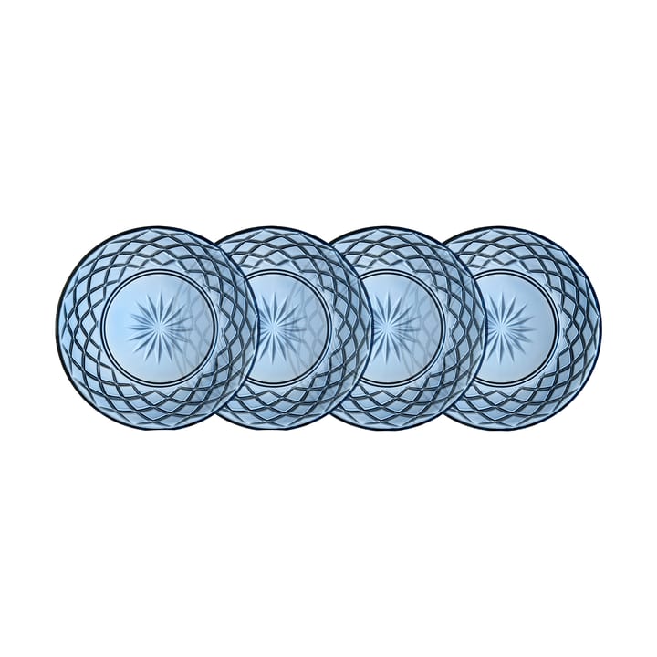 Sorrento bord Ø21 cm 4-pack - Blauw - Lyngby Glas