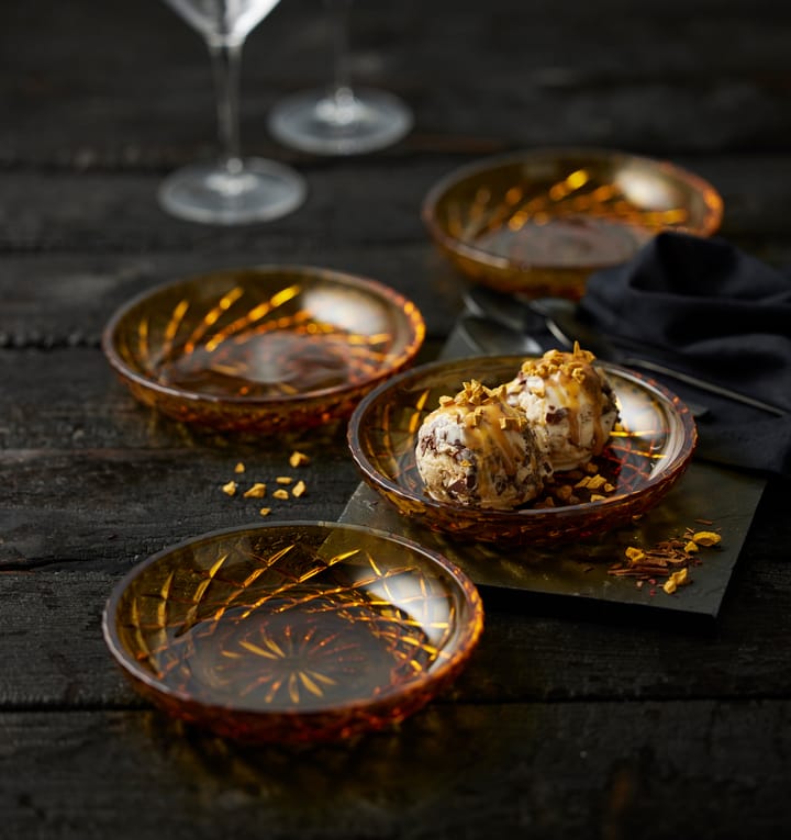 Sorrento bordje Ø16 cm 4-pack, Amber Lyngby Glas