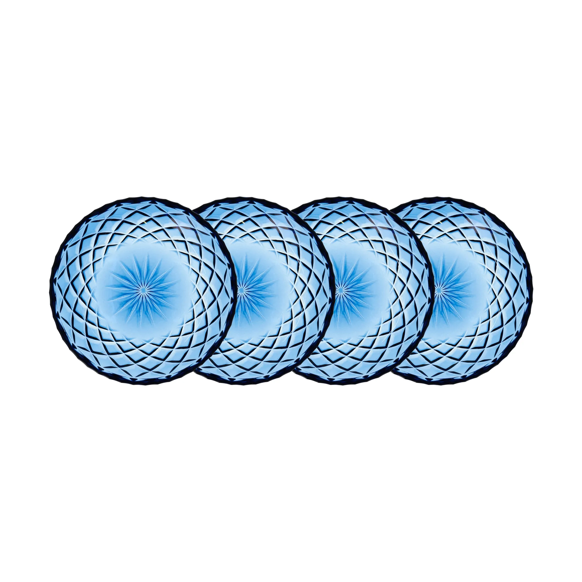 Sorrento bordje Ø16 cm 4-pack, Blauw Lyngby Glas