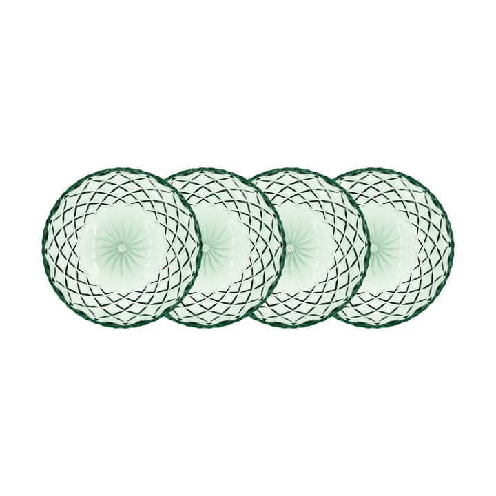 Sorrento bordje Ø16 cm 4-pack - Groen - Lyngby Glas