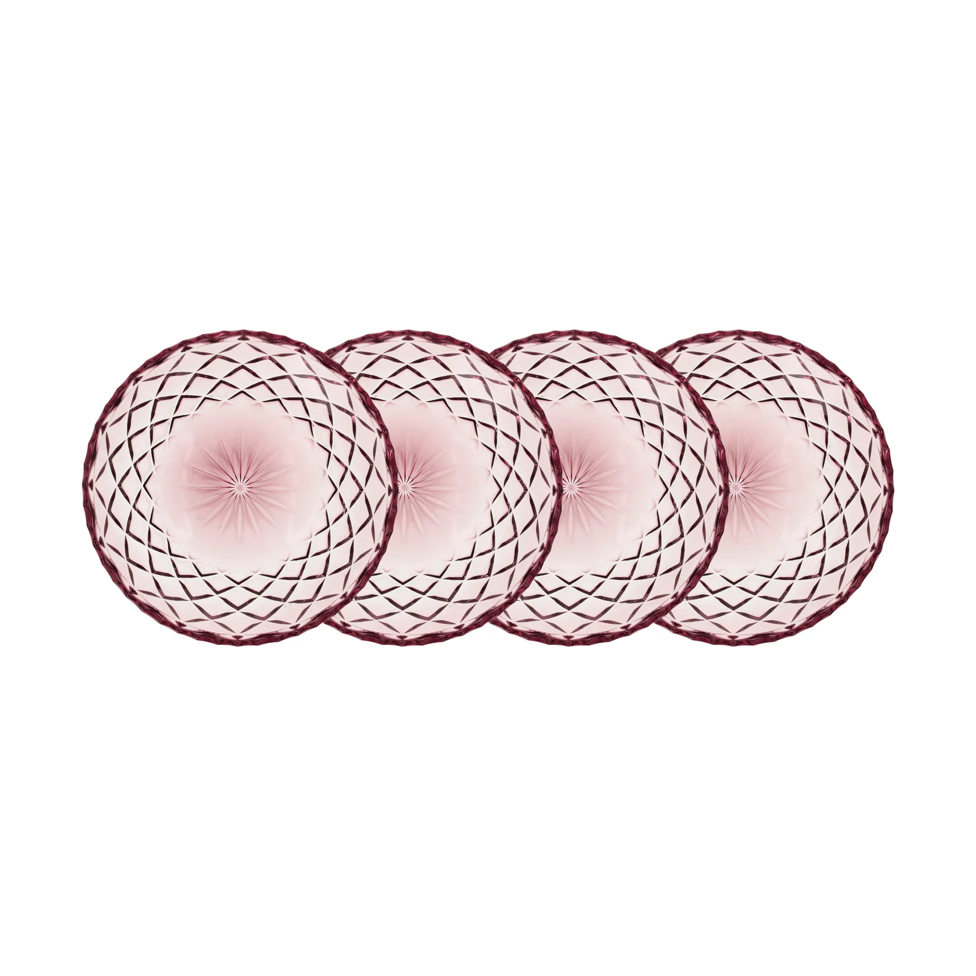 Sorrento bordje Ø16 cm 4-pack, Roze Lyngby Glas