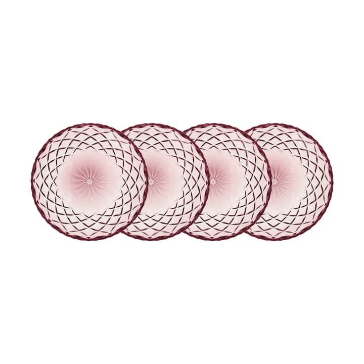 Sorrento bordje Ø16 cm 4-pack - Roze - Lyngby Glas