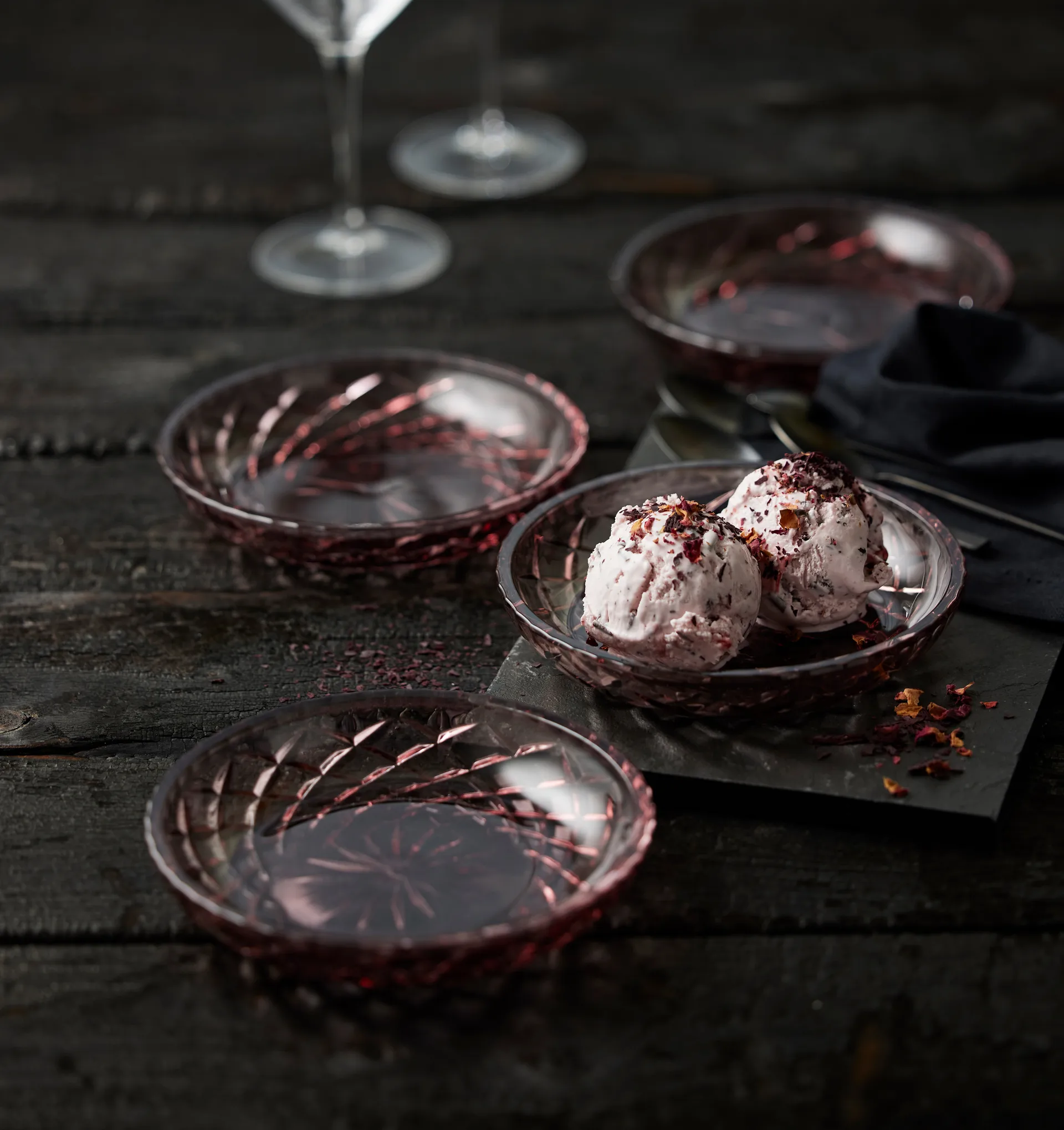 Sorrento bordje Ø16 cm 4-pack, Roze Lyngby Glas