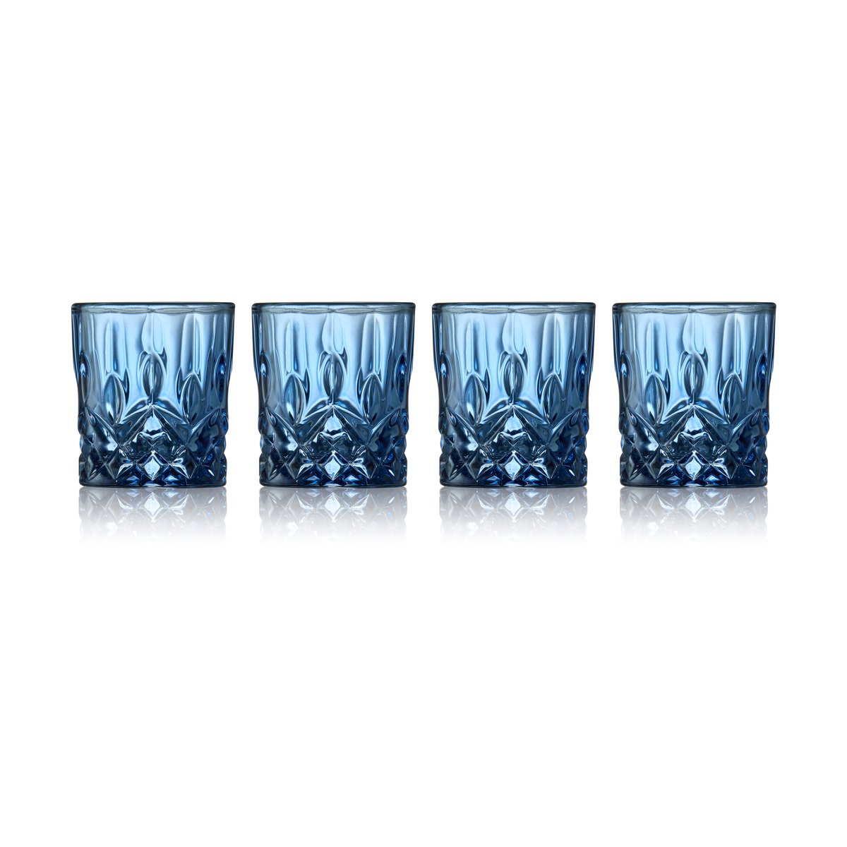 Lyngby Glas Sorrento shotglazen 4 cl 4-pack Blauw | Scandinavisch Interieur | Borrelglazen | Blauw