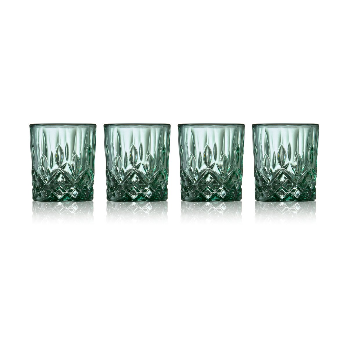 Lyngby Glas Sorrento shotglazen 4 cl 4-pack Groen | Scandinavisch Interieur | Borrelglazen | Groen