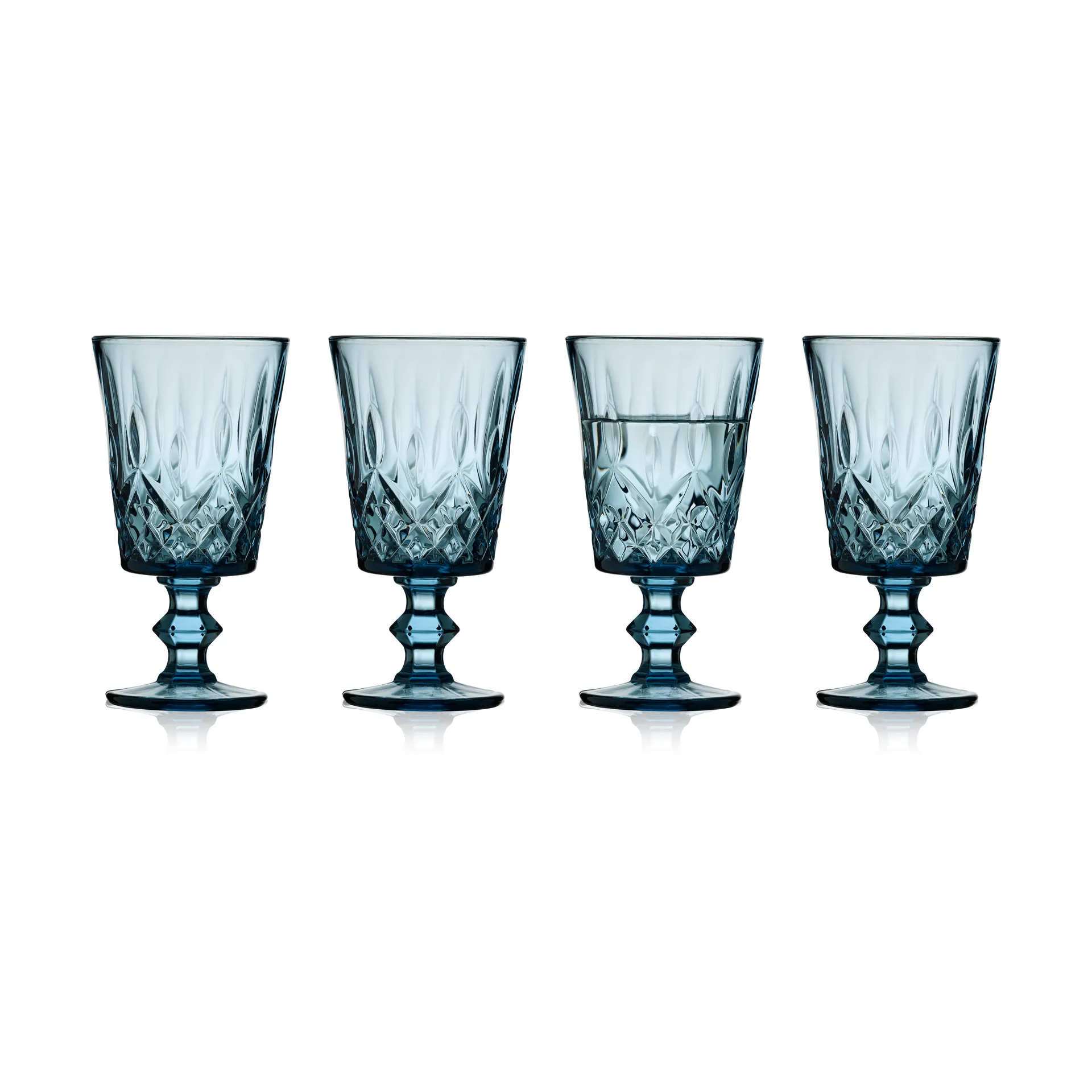 Sorrento wijnglazen 29 cl 4-pack, Blauw Lyngby Glas
