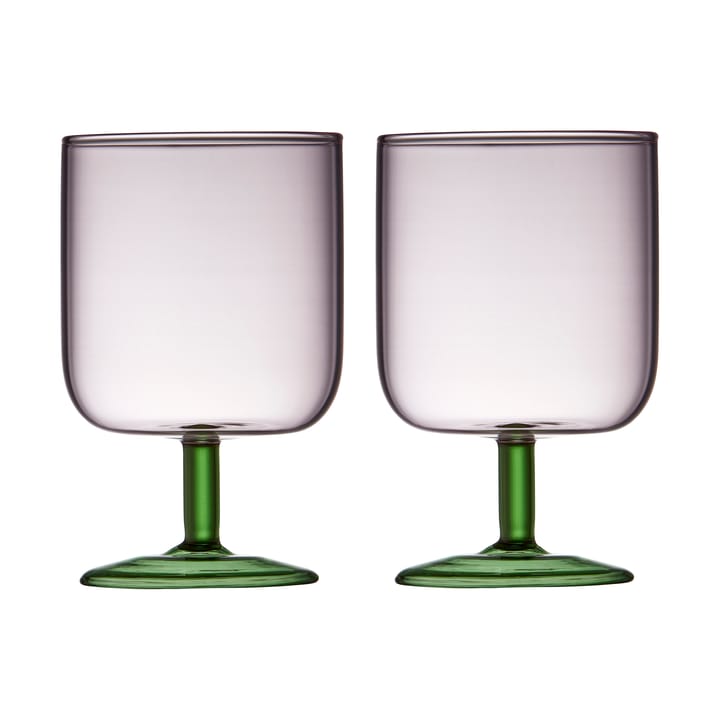 Torino wijnglas 30 cl 2-pack - Pink-green - Lyngby Glas