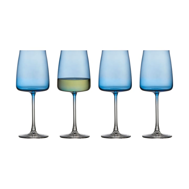 Zero wittewijnglas 43 cl 4-pack - Blue - Lyngby Glas