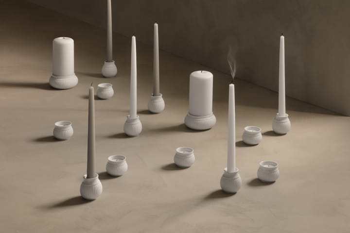 Curve blokkaarshouder Ø11 cm, Wit Lyngby Porcelæn