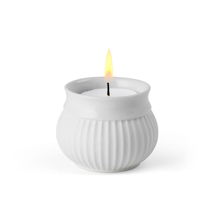 Curve blokkaarshouder Ø11 cm, Wit Lyngby Porcelæn