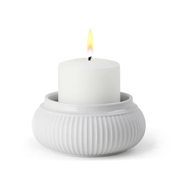 Curve waxinelichtjeshouder Ø6,5 cm - Wit - Lyngby Porcelæn