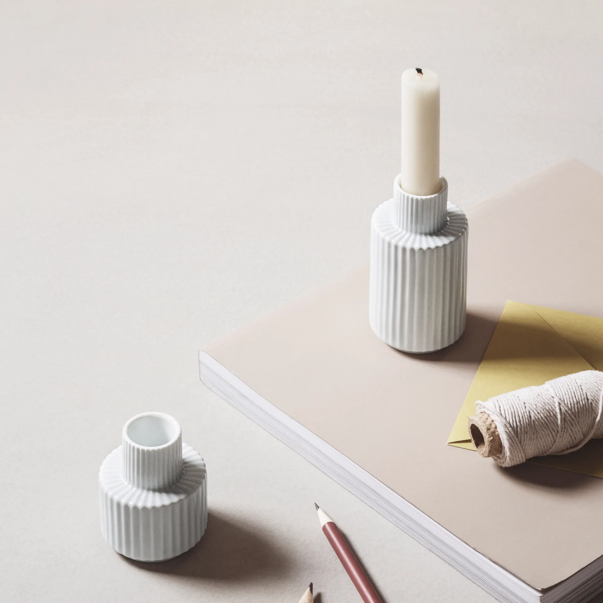 Lyngby kandelaar wit, 11 cm. Lyngby Porcelæn