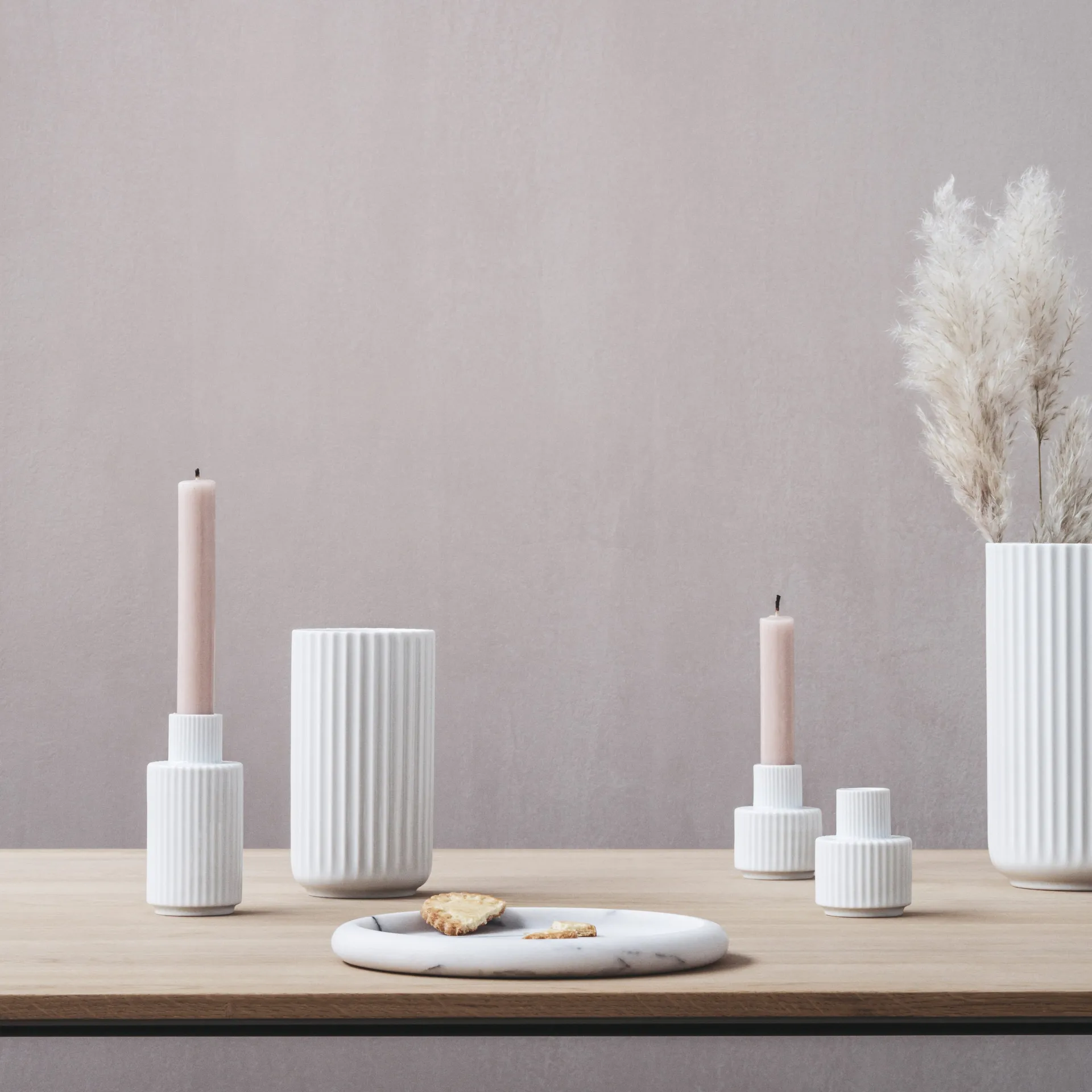Lyngby kandelaar wit, 7 cm. Lyngby Porcelæn