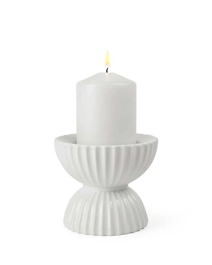 Lyngby Tura blokkandelaar Ø11,5 cm, Wit Lyngby Porcelæn