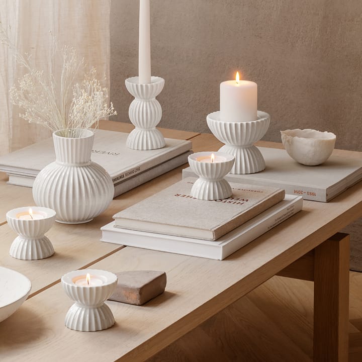 Lyngby Tura blokkandelaar Ø11,5 cm, Wit Lyngby Porcelæn