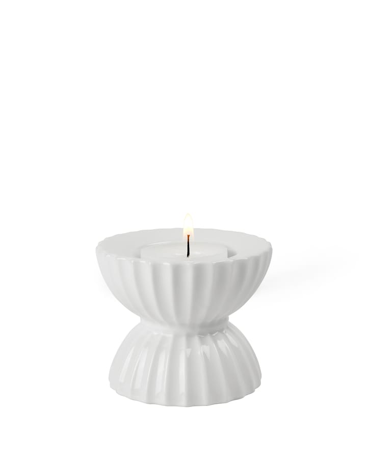 Lyngby Tura waxinelichtjeshouder Ø8 cm, Wit Lyngby Porcelæn