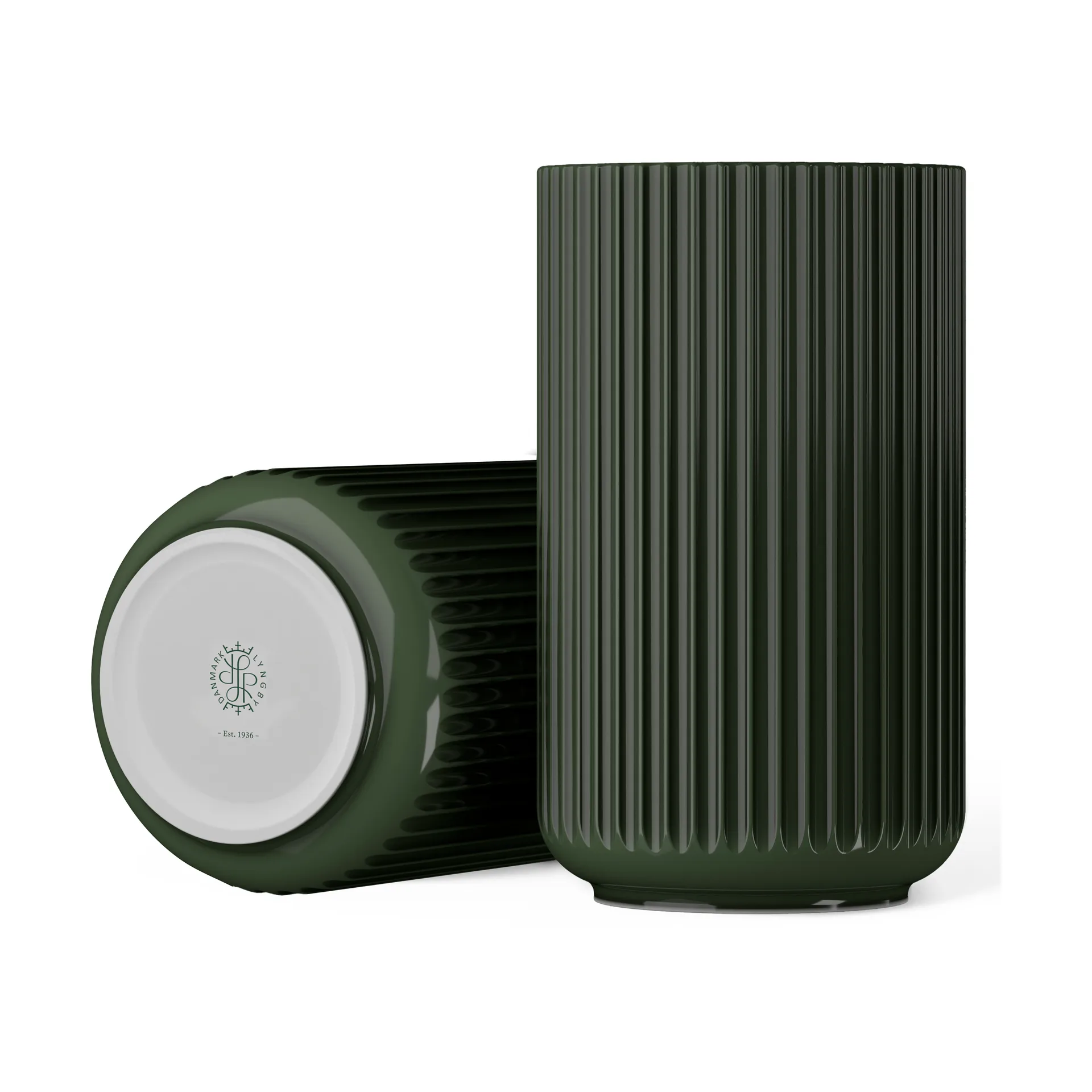 Lyngby Vaas, Donkergroen, 31 cm Lyngby Porcelæn