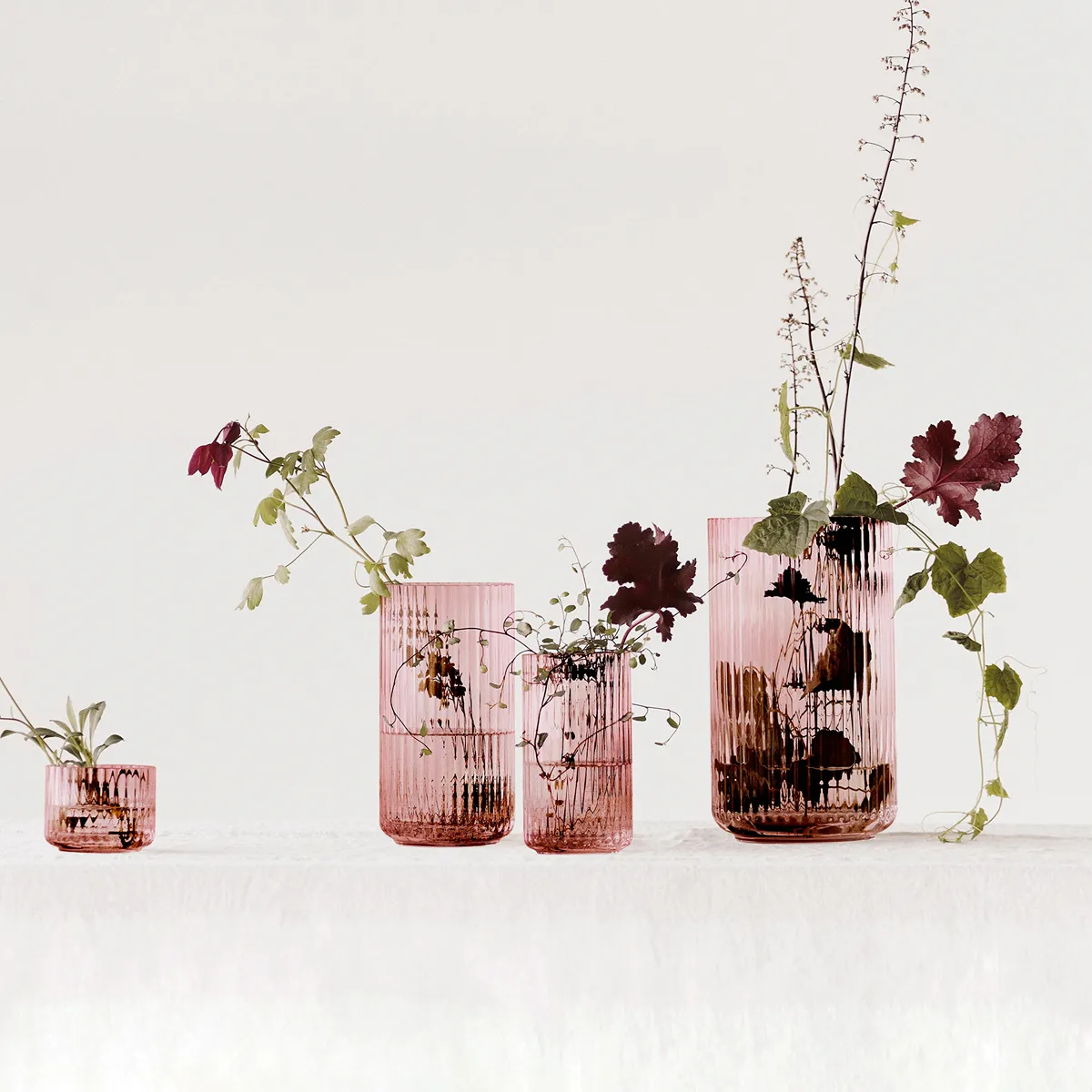 Lyngby vaas glas burgbordeaux, 38 cm Lyngby Porcelæn