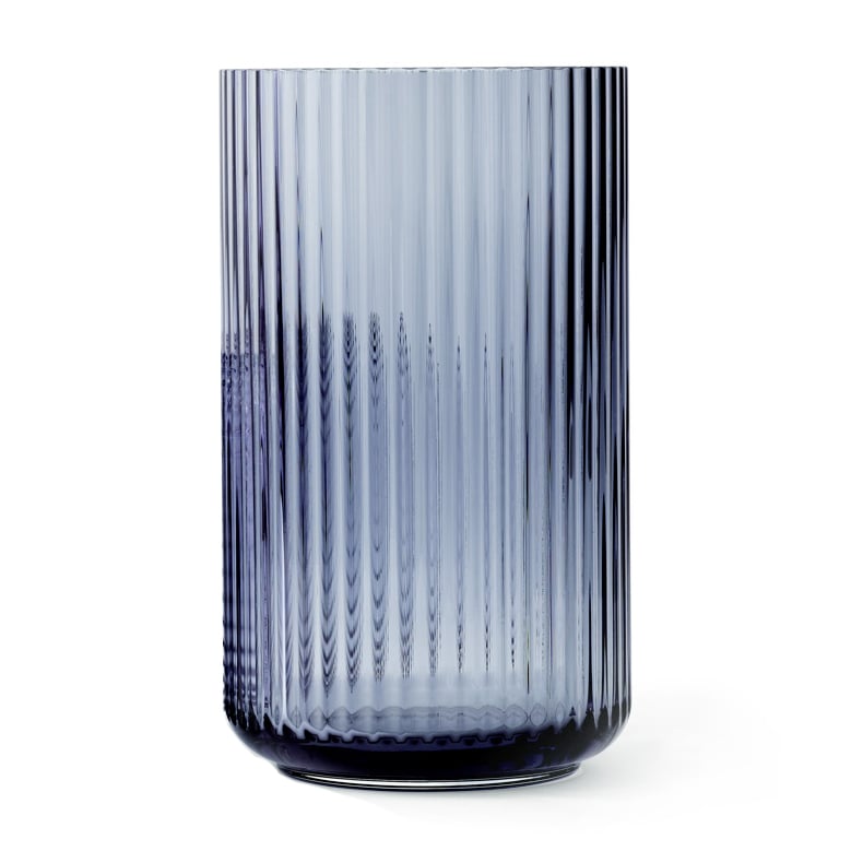 Lyngby Porcelæn Lyngby vaas glas middernachtblauw 31 cm