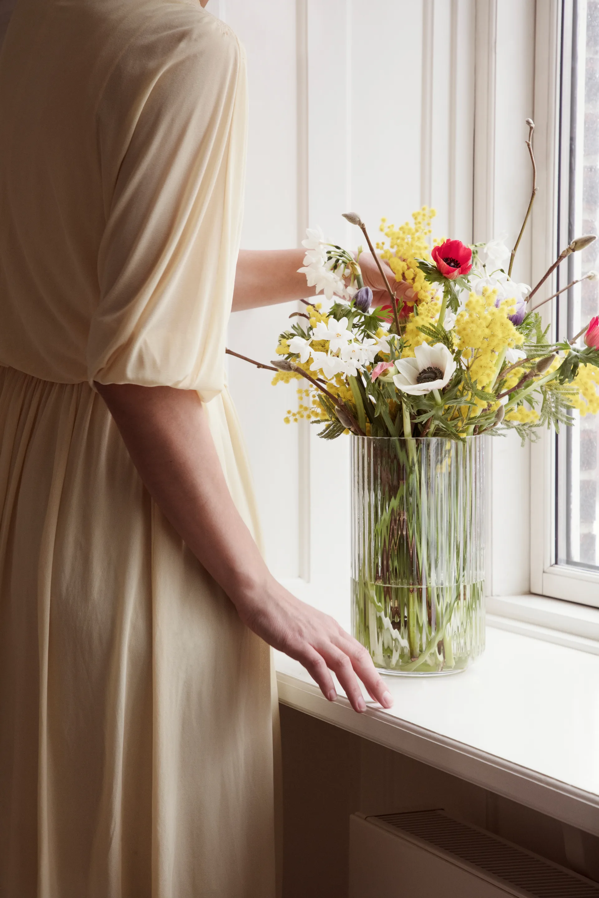 Lyngby vaas glas transparant, 25 cm. Lyngby Porcelæn