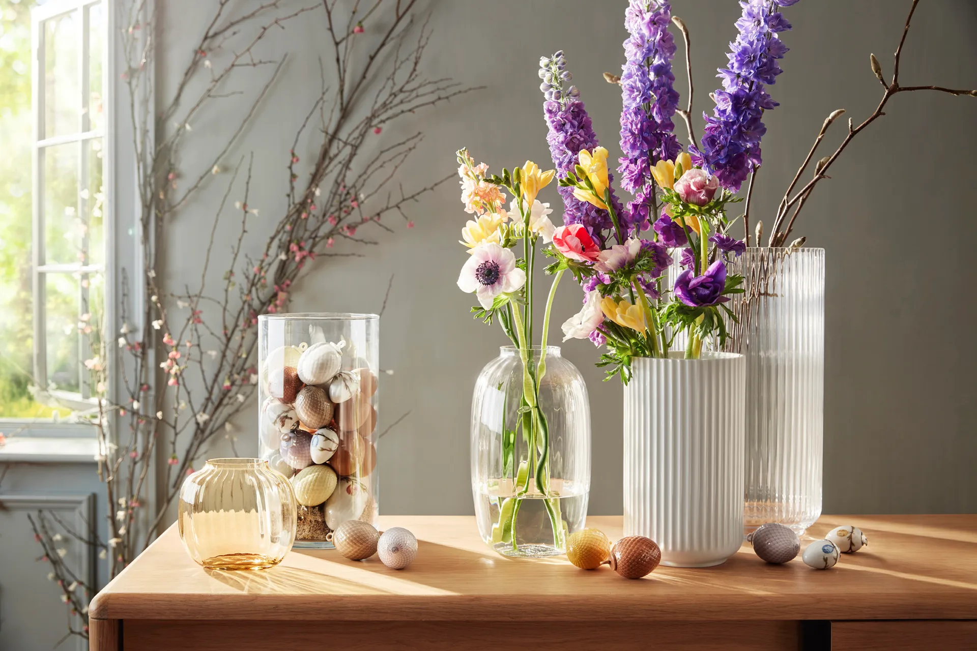 Lyngby vaas glas transparant, 38 cm Lyngby Porcelæn