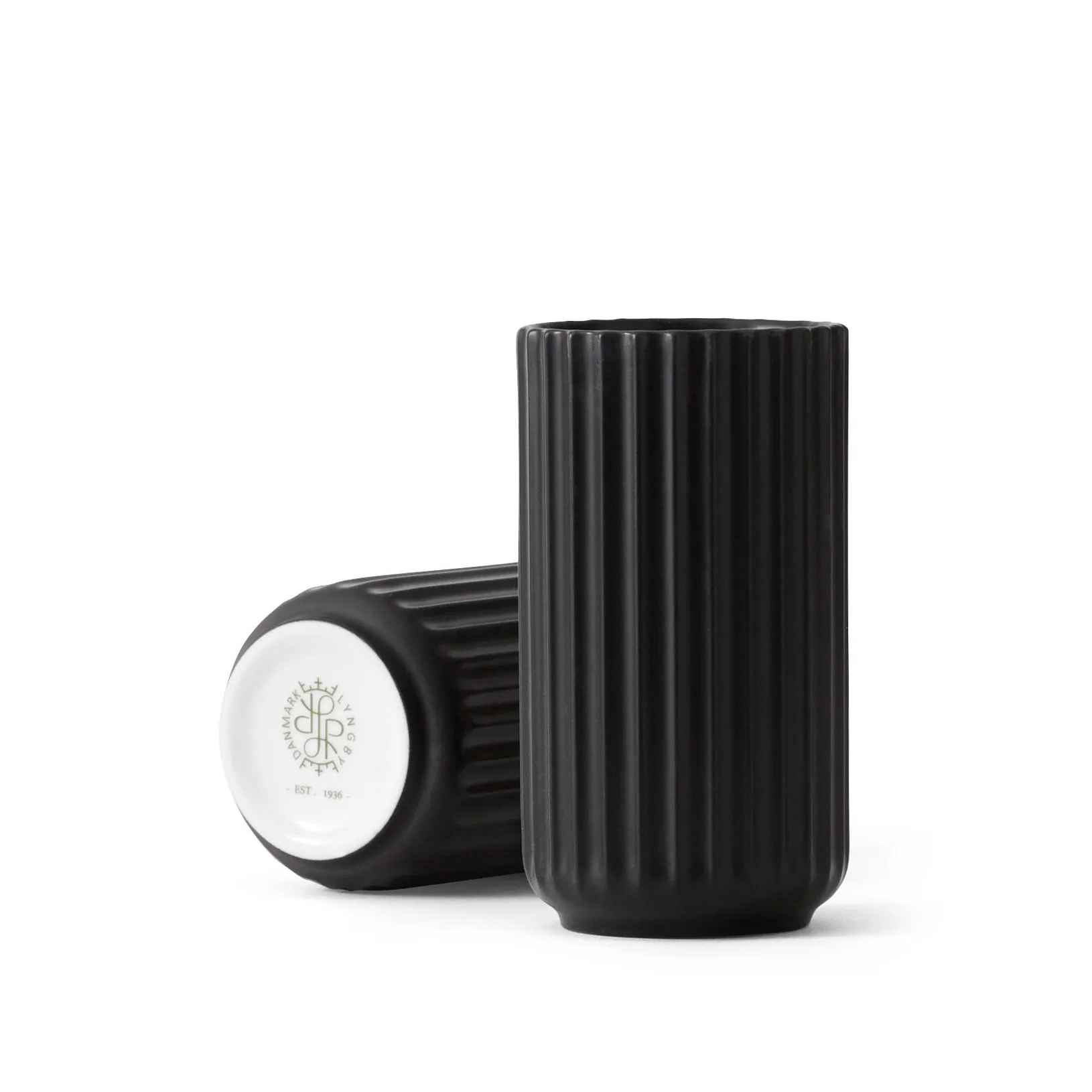 Lyngby vaas zwart mat, 12 cm. Lyngby Porcelæn