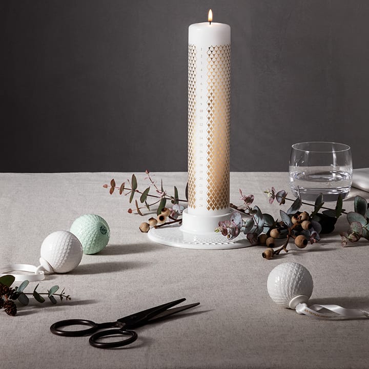 Rhombe Adventskaars Ø5 cm, Wit Lyngby Porcelæn