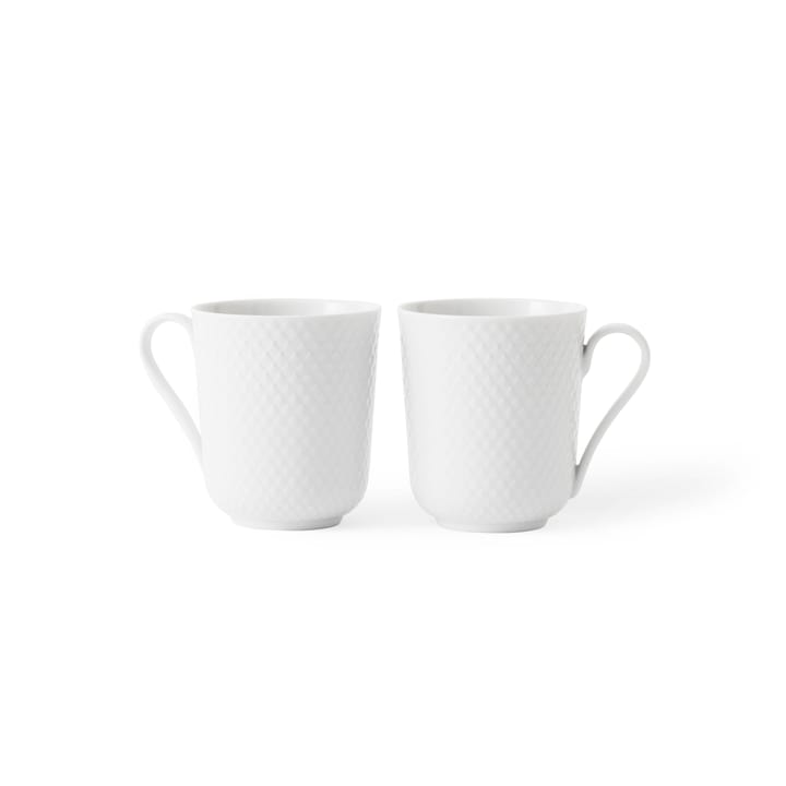 Rhombe beker 33 cl 2-pack - wit - Lyngby Porcelæn