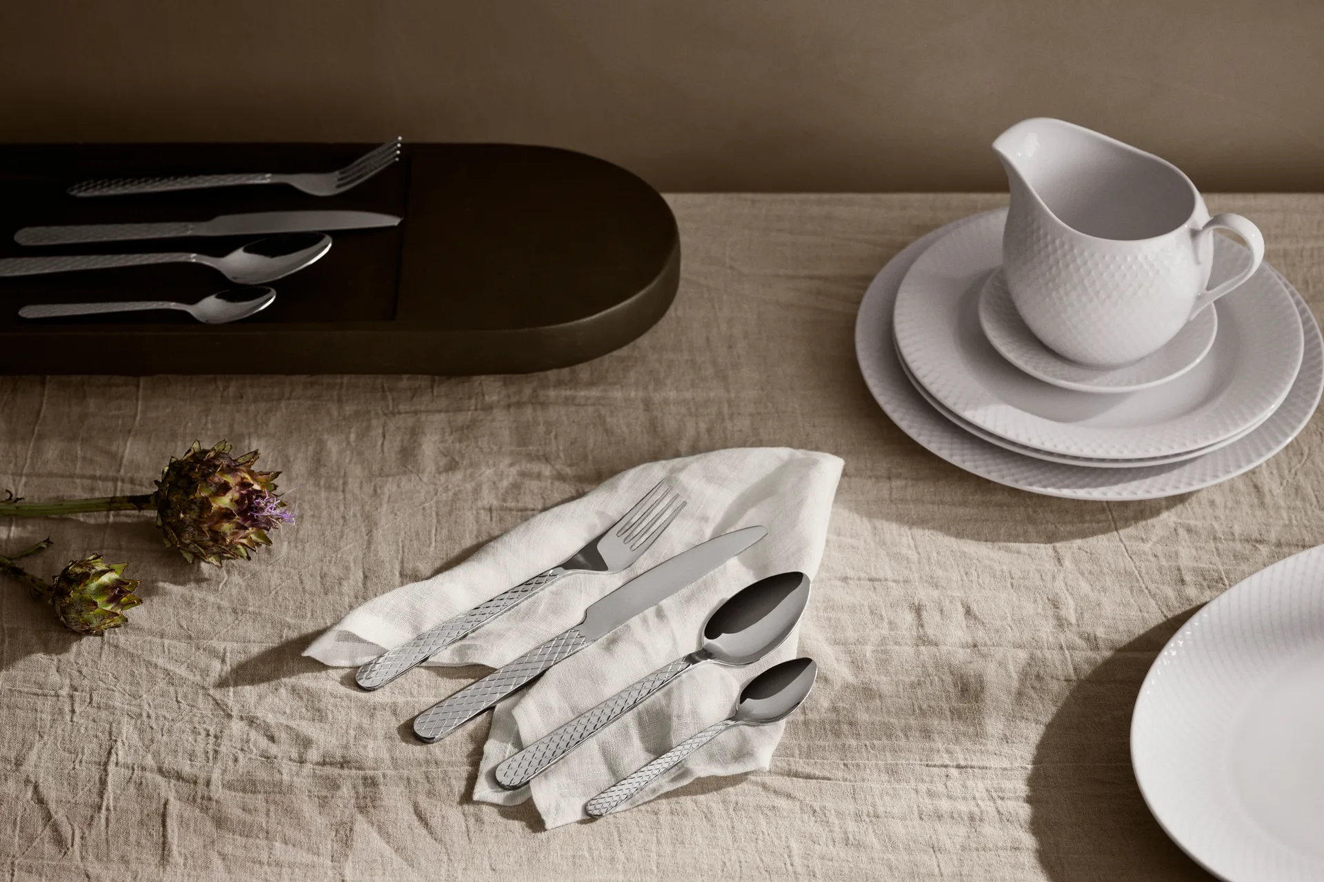 Rhombe bestekset, 16 delig Lyngby Porcelæn