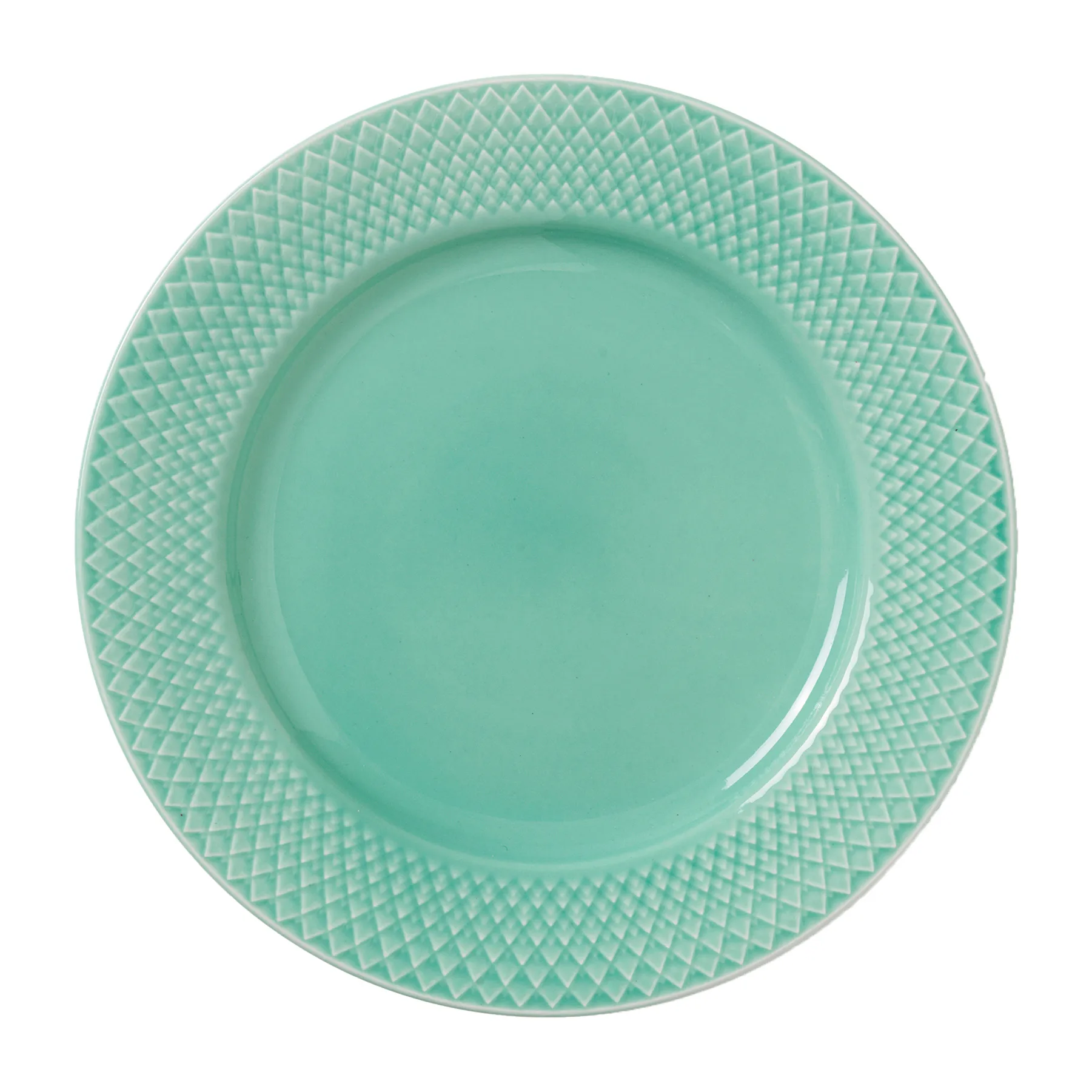Rhombe bord Ø21 cm, Aqua Lyngby Porcelæn