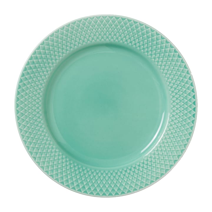 Rhombe bord Ø21 cm - Aqua - Lyngby Porcelæn