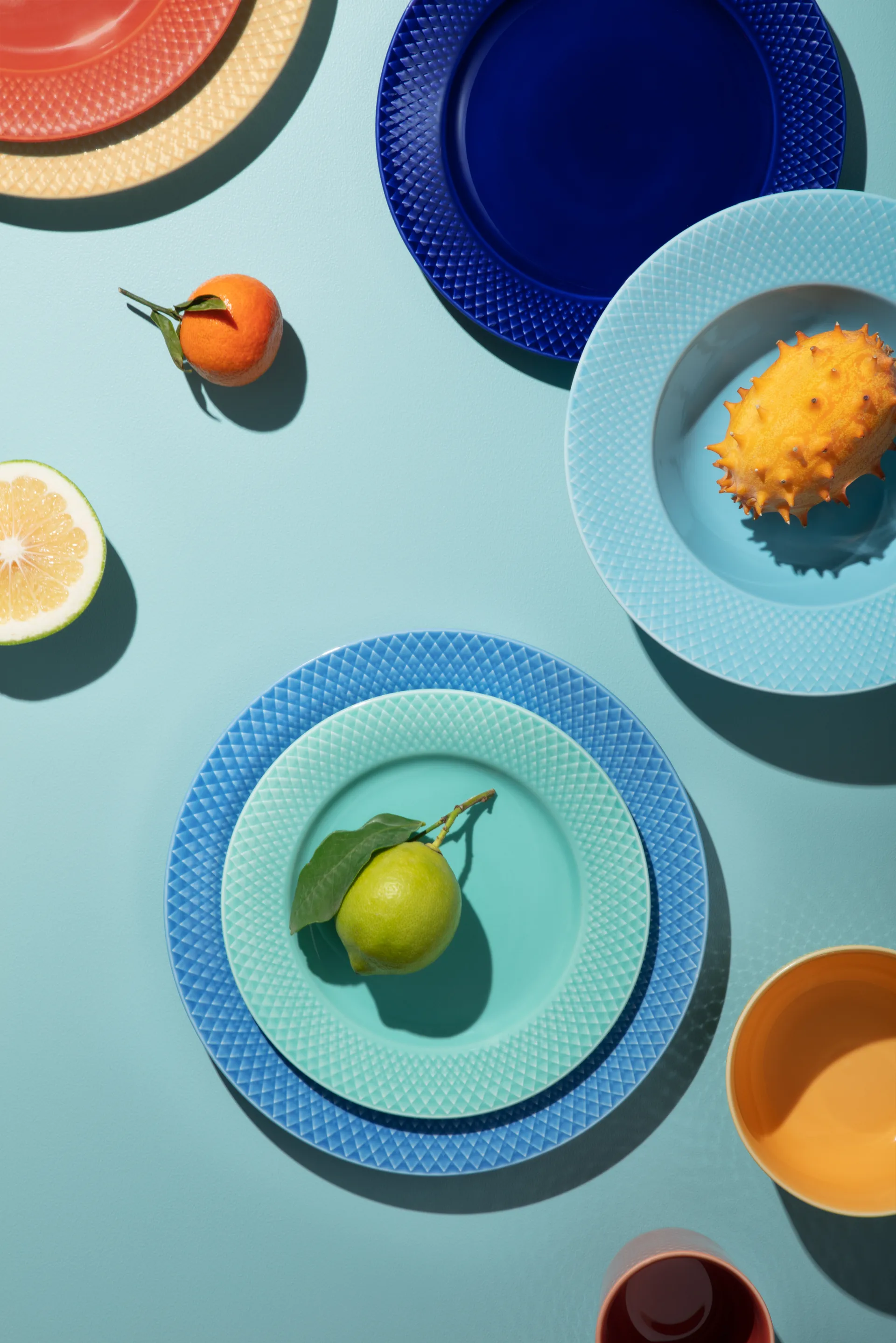 Rhombe bord Ø21 cm, Aqua Lyngby Porcelæn