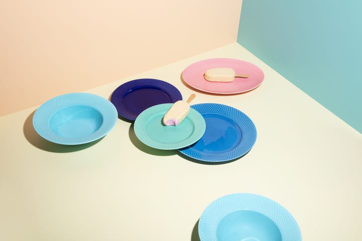 Rhombe bord Ø21 cm, Aqua Lyngby Porcelæn